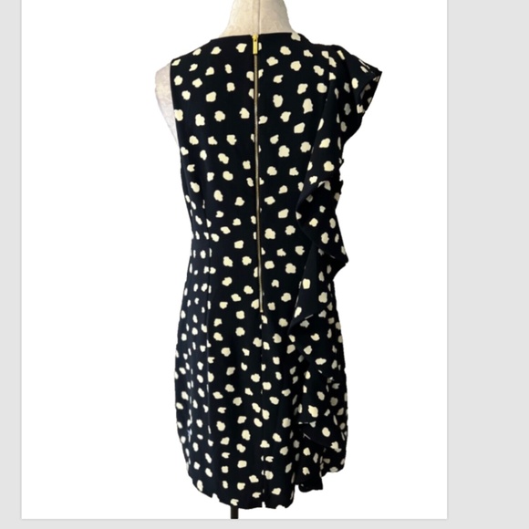 Julie Brown Dress 10 Black Ivory Stretch Career Church Washable - Picture 2 of 11